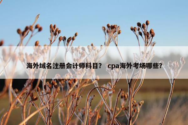 海外域名注册会计师科目？ cpa海外考场哪些？