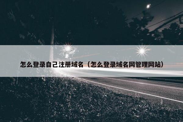 怎么登录自己注册域名（怎么登录域名网管理网站）