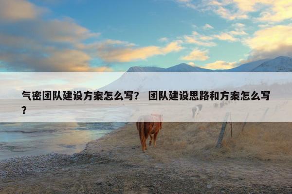 气密团队建设方案怎么写？ 团队建设思路和方案怎么写？