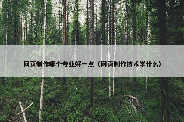 网页制作哪个专业好一点（网页制作技术学什么）