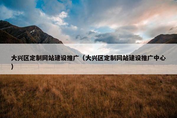 大兴区定制网站建设推广（大兴区定制网站建设推广中心）