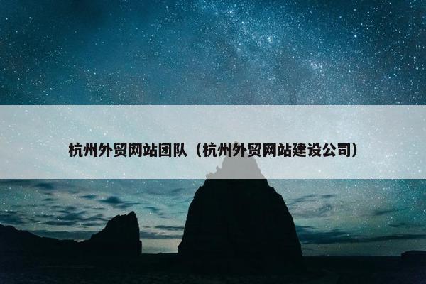 杭州外贸网站团队（杭州外贸网站建设公司）