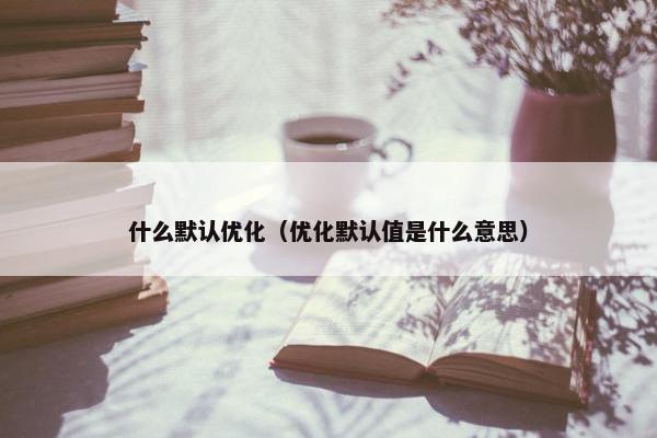 什么默认优化（优化默认值是什么意思）