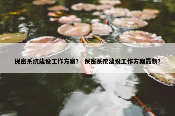 保密系统建设工作方案？ 保密系统建设工作方案最新？