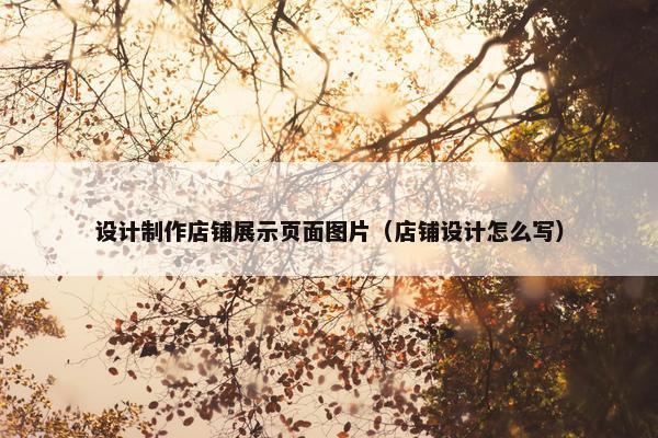 设计制作店铺展示页面图片（店铺设计怎么写）