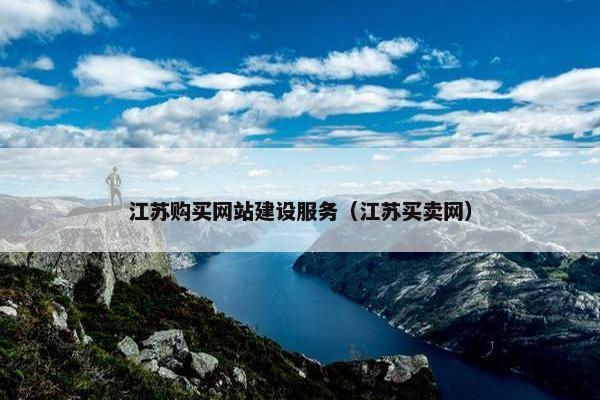 江苏购买网站建设服务（江苏买卖网）