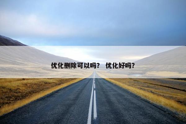 优化删除可以吗？ 优化好吗？