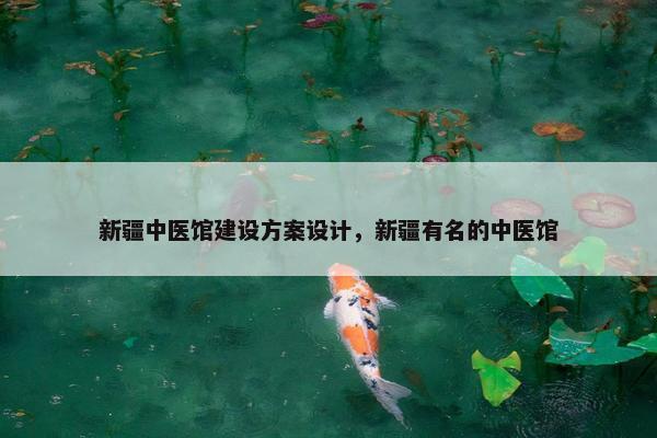 新疆中医馆建设方案设计，新疆有名的中医馆
