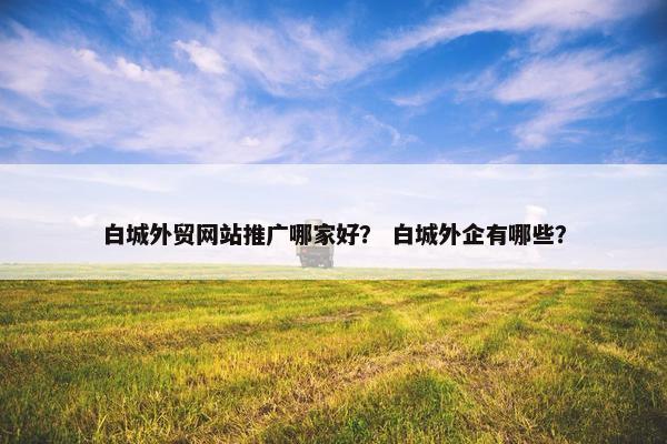 白城外贸网站推广哪家好？ 白城外企有哪些？
