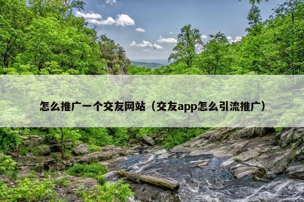 怎么推广一个交友网站（交友app怎么引流推广）