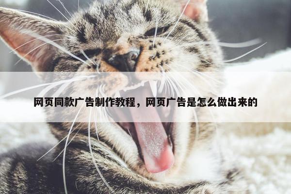 网页同款广告制作教程，网页广告是怎么做出来的