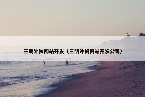 三明外贸网站开发（三明外贸网站开发公司）