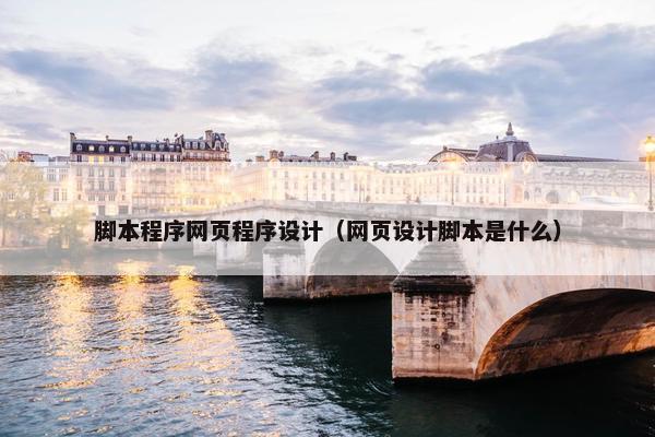 脚本程序网页程序设计（网页设计脚本是什么）