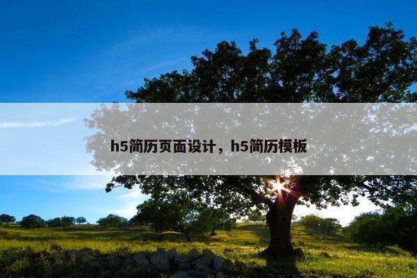 h5简历页面设计，h5简历模板