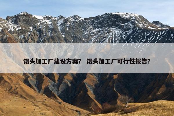 馒头加工厂建设方案？ 馒头加工厂可行性报告？