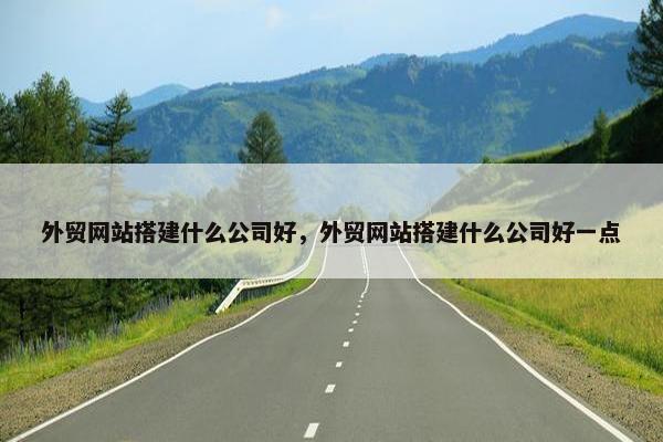 外贸网站搭建什么公司好，外贸网站搭建什么公司好一点