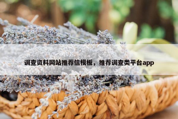 调查资料网站推荐信模板，推荐调查类平台app