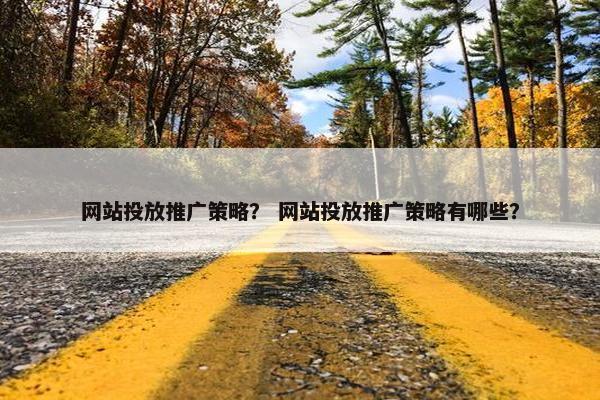 网站投放推广策略？ 网站投放推广策略有哪些？