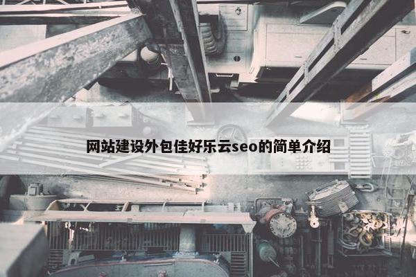 网站建设外包佳好乐云seo的简单介绍