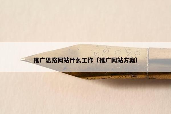 推广思路网站什么工作（推广网站方案）
