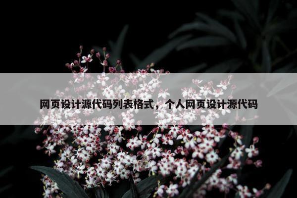 网页设计源代码列表格式，个人网页设计源代码