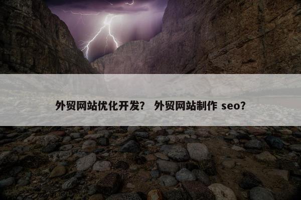 外贸网站优化开发？ 外贸网站制作 seo？