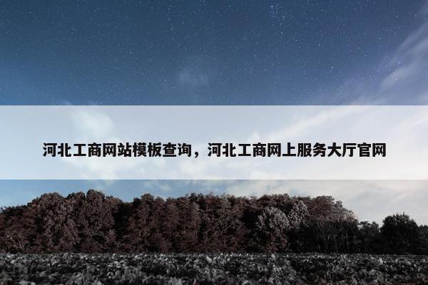 河北工商网站模板查询，河北工商网上服务大厅官网