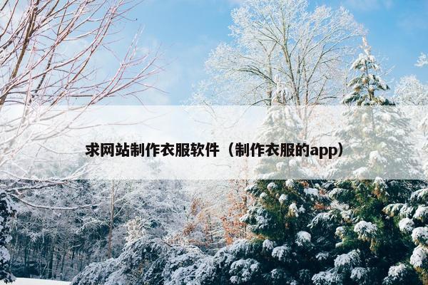 求网站制作衣服软件（制作衣服的app）