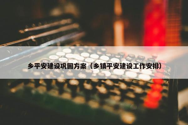 乡平安建设巩固方案（乡镇平安建设工作安排）