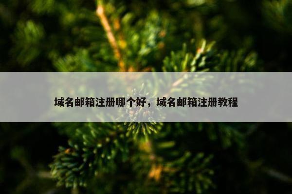 域名邮箱注册哪个好，域名邮箱注册教程