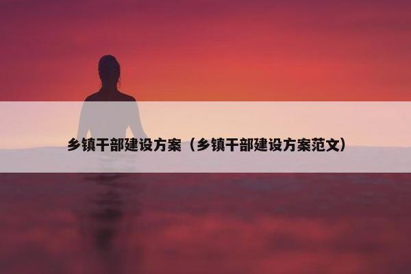 乡镇干部建设方案（乡镇干部建设方案范文）