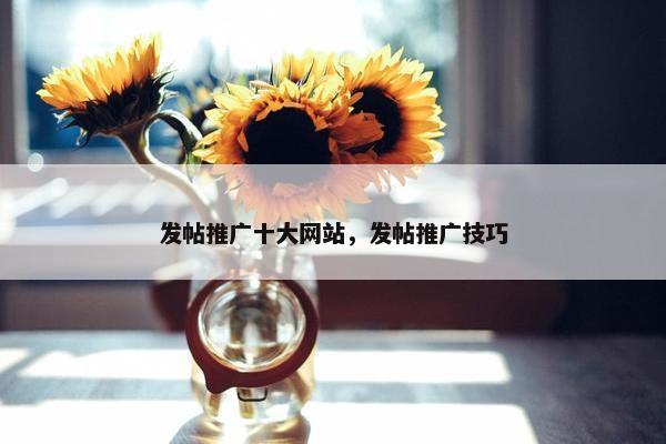 发帖推广十大网站，发帖推广技巧