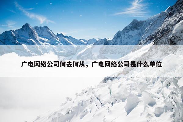 广电网络公司何去何从，广电网络公司是什么单位