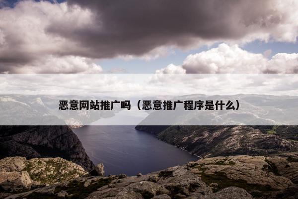恶意网站推广吗（恶意推广程序是什么）