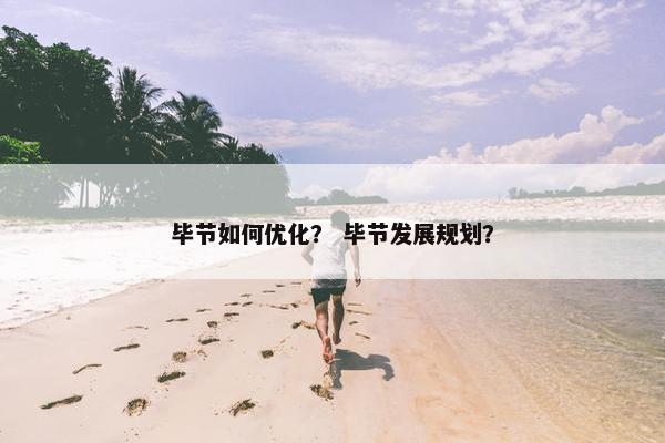 毕节如何优化？ 毕节发展规划？