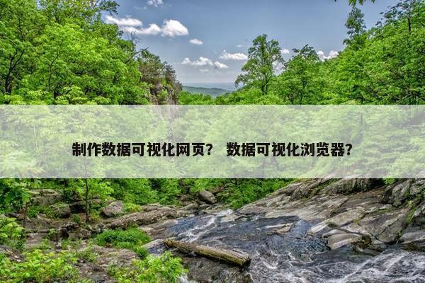 制作数据可视化网页？ 数据可视化浏览器？