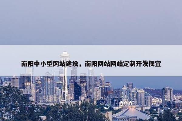 南阳中小型网站建设，南阳网站网站定制开发便宜