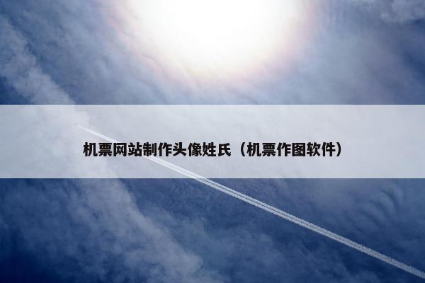 机票网站制作头像姓氏（机票作图软件）