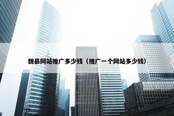 魏县网站推广多少钱（推广一个网站多少钱）