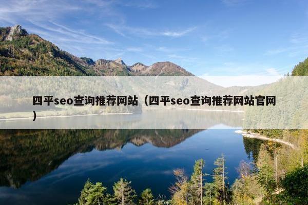 四平seo查询推荐网站（四平seo查询推荐网站官网）