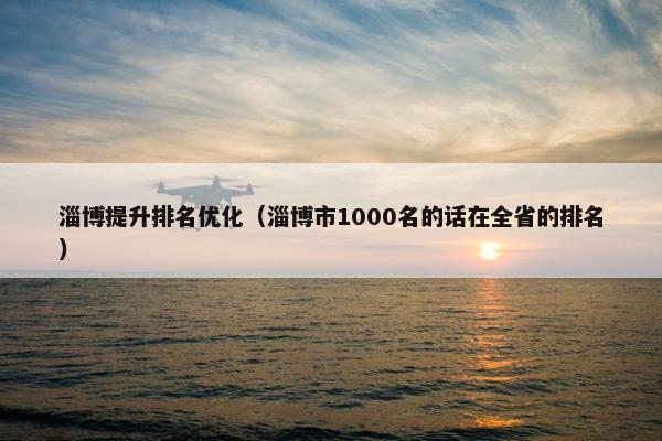 淄博提升排名优化（淄博市1000名的话在全省的排名）