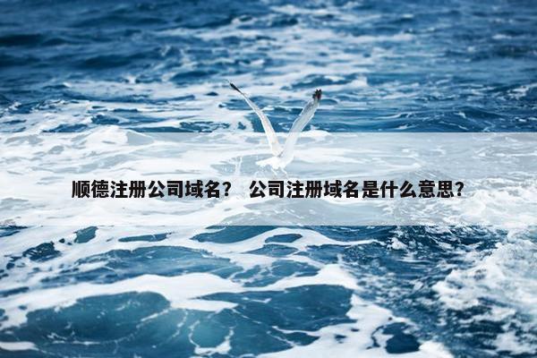 顺德注册公司域名？ 公司注册域名是什么意思？