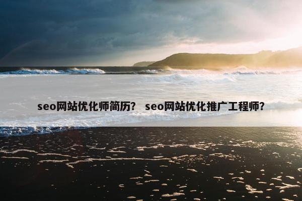 seo网站优化师简历？ seo网站优化推广工程师？