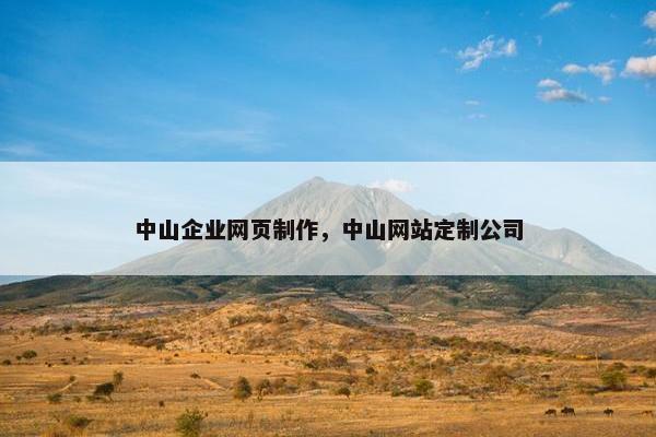 中山企业网页制作，中山网站定制公司