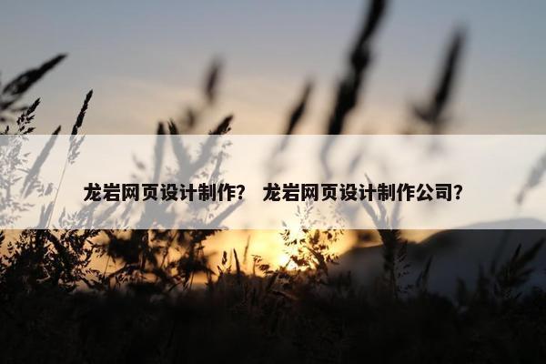 龙岩网页设计制作？ 龙岩网页设计制作公司？