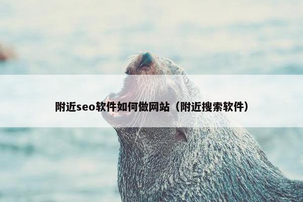 附近seo软件如何做网站（附近搜索软件）