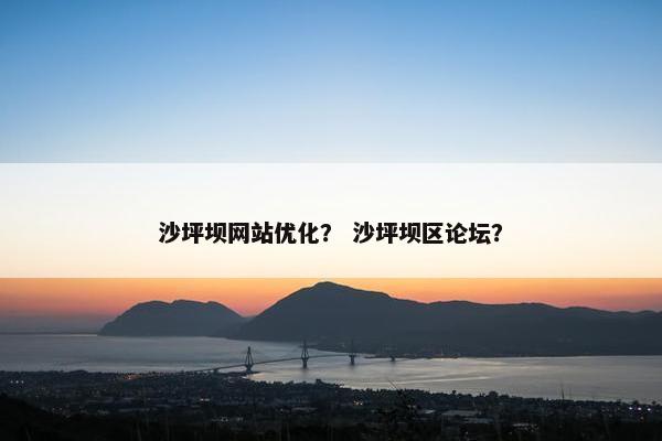 沙坪坝网站优化？ 沙坪坝区论坛？