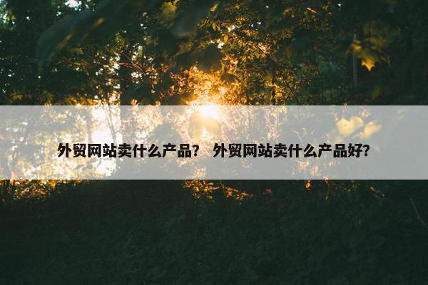外贸网站卖什么产品？ 外贸网站卖什么产品好？