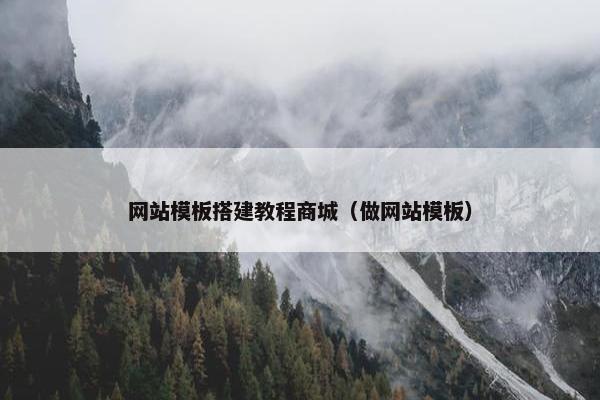 网站模板搭建教程商城（做网站模板）