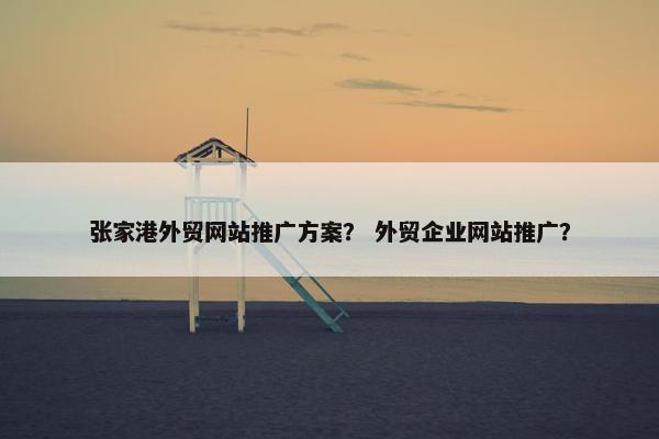 张家港外贸网站推广方案？ 外贸企业网站推广？